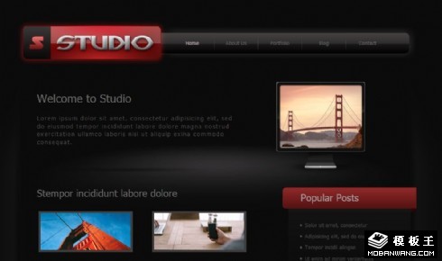 黑色设计工作室网页模板