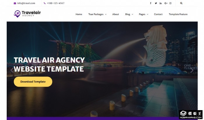 旅行目的地预订服务网站模板