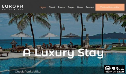 度假酒店预订服务响应式网页模板
