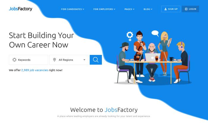 招聘求职工厂平台网站模板