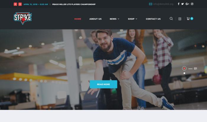 保龄球行业动态商城网站模板