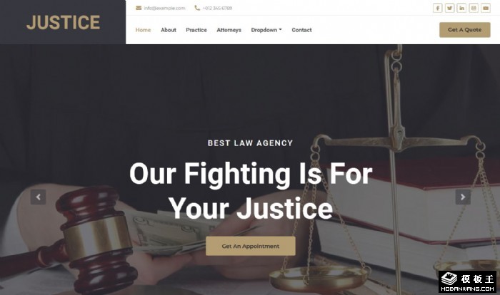正义法律事务服务网页模板