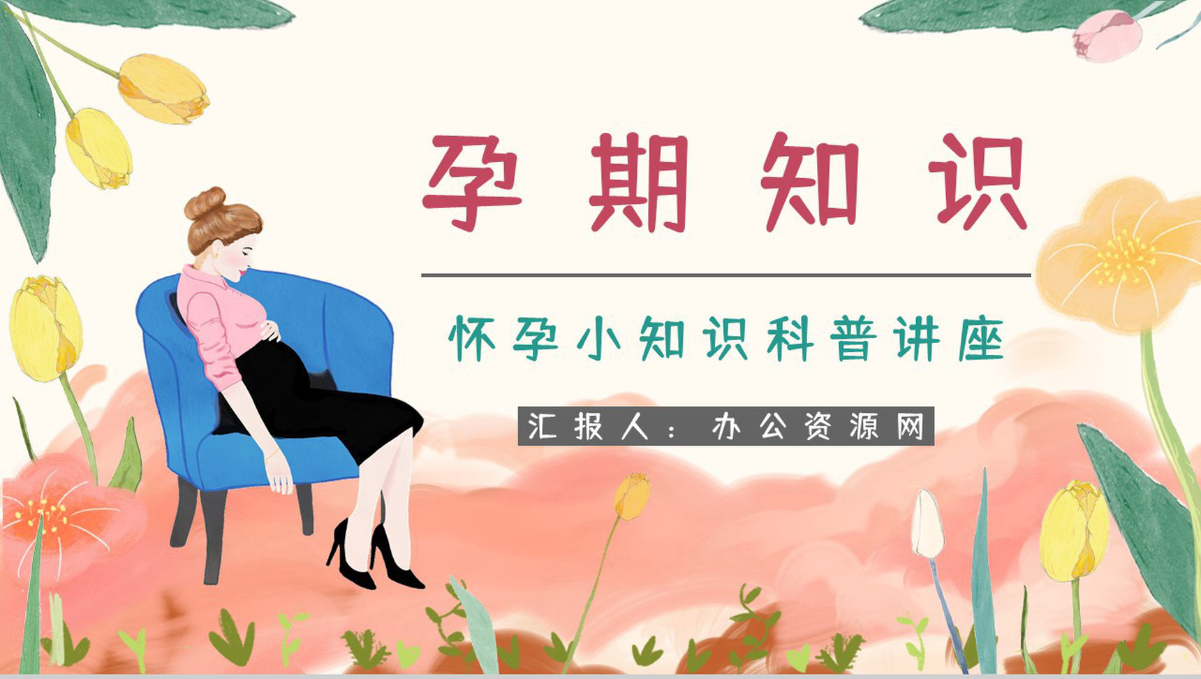 孕期护理保健知识普及学习女性怀孕安全注意事项了解宣传演讲PPT模板