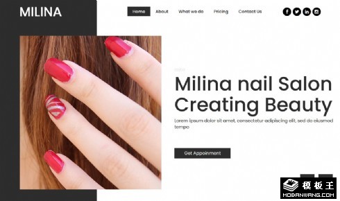 美甲沙龙响应式网页模板