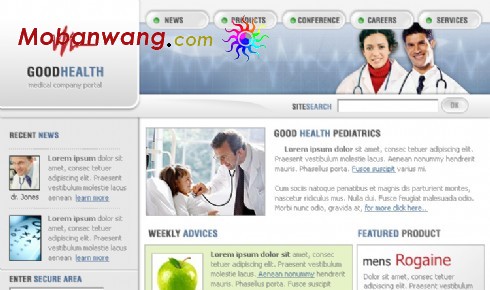 健康医疗机构网页模板