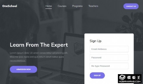 课程师资展示响应式网站模板