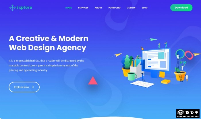 创意网络数字代理服务网页模板