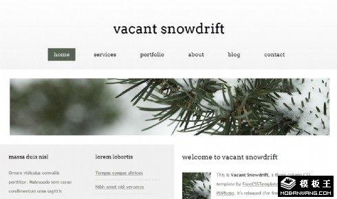 白茫茫雪堆三列网页模板