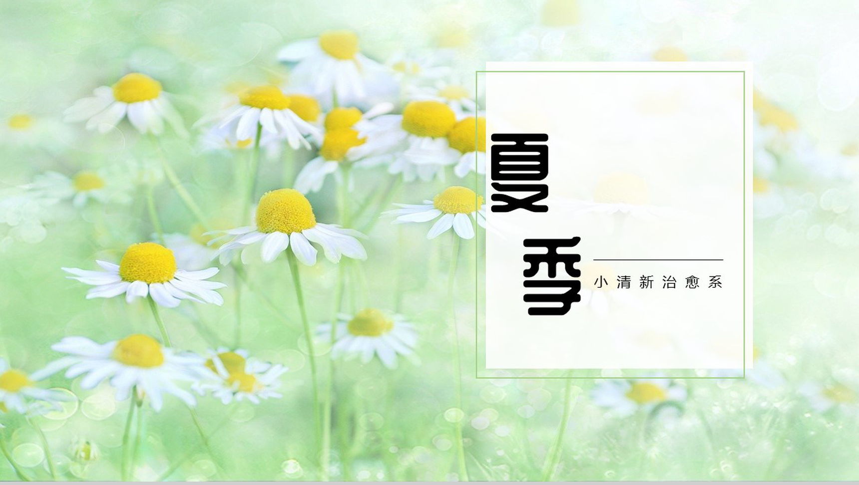 夏季清爽治愈系工作规划总结PPT模板