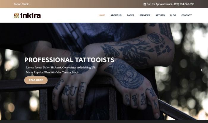 纹身艺术业务展示网站模板