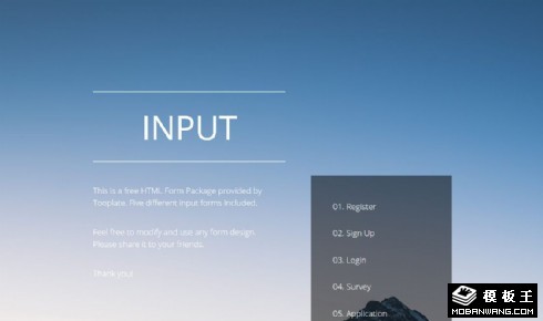 多种表单合集网页模板