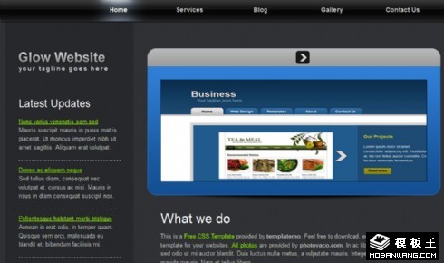 灰黑信息介绍网页模板