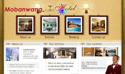 欧美度假酒店网页模板