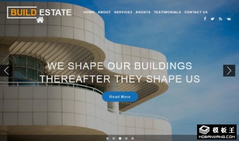 房地产建设工程响应式网页模板