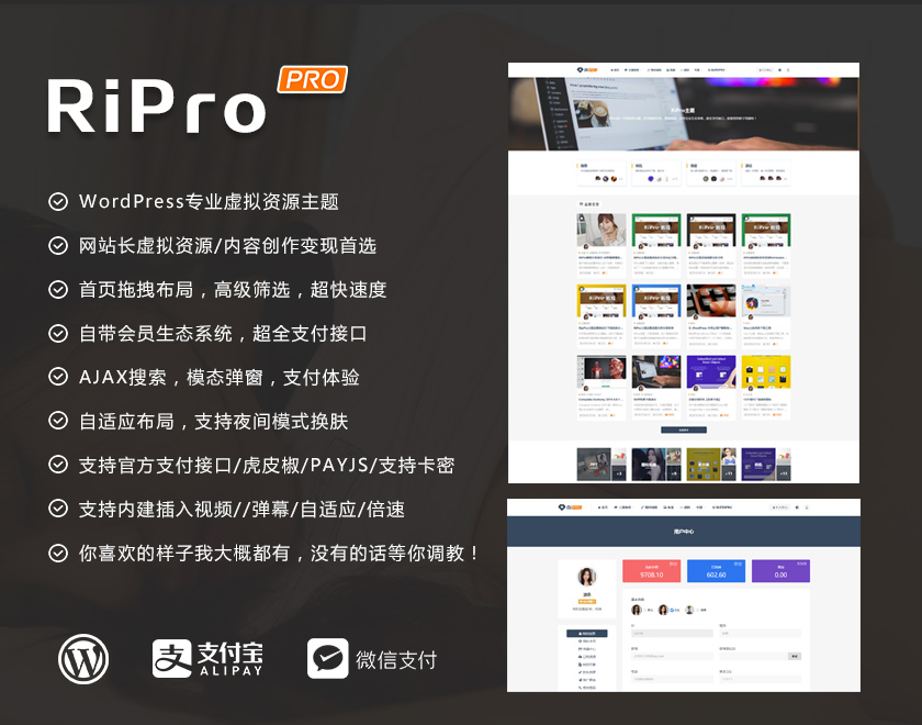 wordpress日主题RiPro v8.6去授权开心版下载