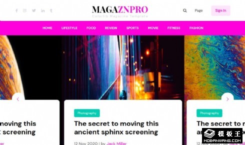 在线新闻杂志动态响应式网页模板