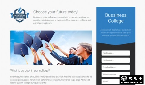 商务学院展示响应式网页模板