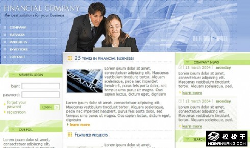 财务数据信息网页模板