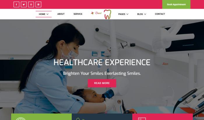 专业牙医诊所网站模板