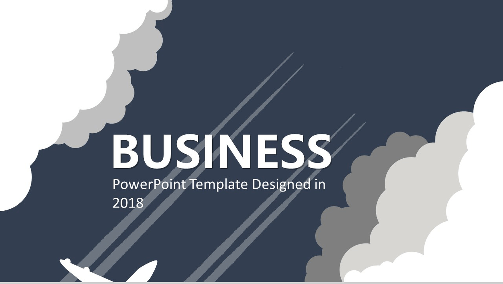 欧美商务云朵动态创意总结汇报PPT模板