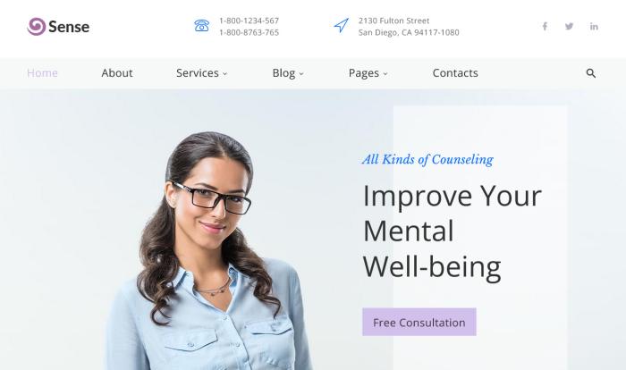 心理健康咨询网站模板