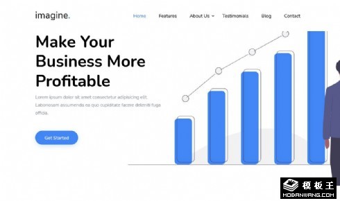 商务数据展示响应式网页模板