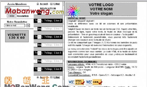 简洁企业二列式网页模板
