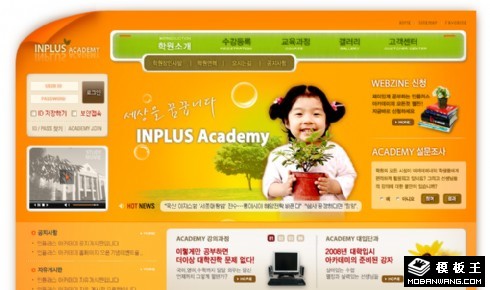 橘黄色教育信息网页模板