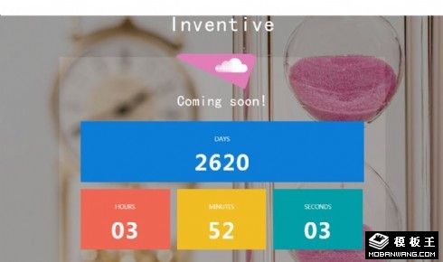 彩色倒计时沙漏时钟响应式网页模板