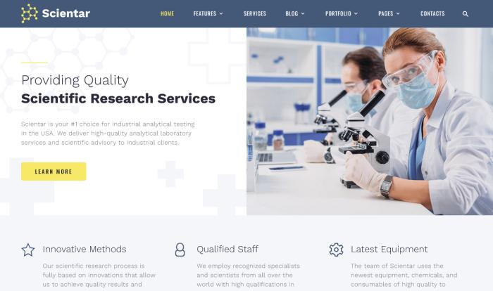 生化科研机构优选网站模板