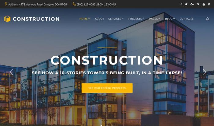 建筑行业精英展示网站模板