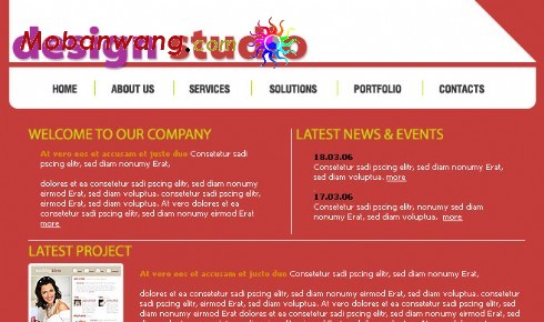 红色网页设计公司网页模板