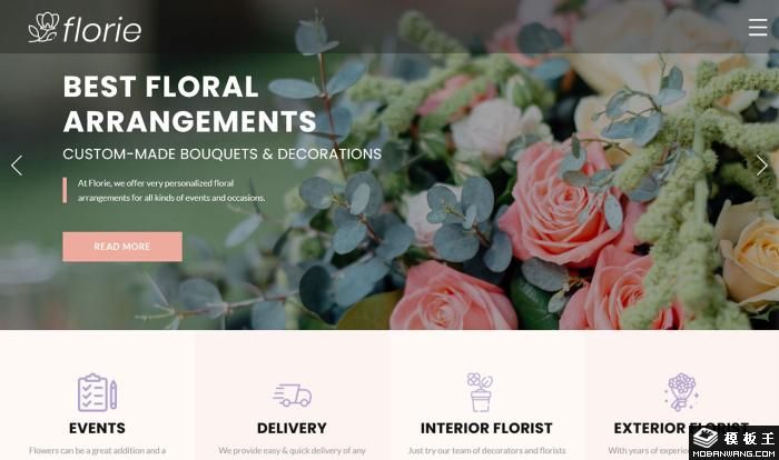 花束艺术鲜花店网站模板