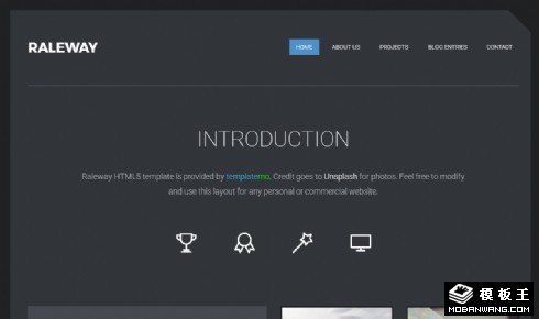 灰色简约信息展示响应式网页模板