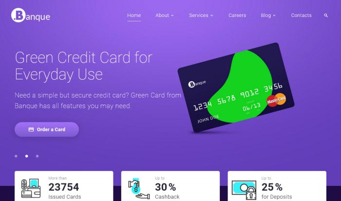 紫色银行金融服务网站模板