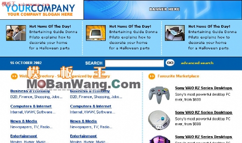 欧美搜索引擎网站模板