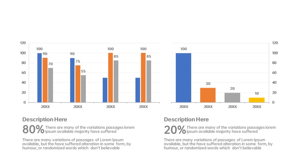 简洁柱状图数据PPT图表