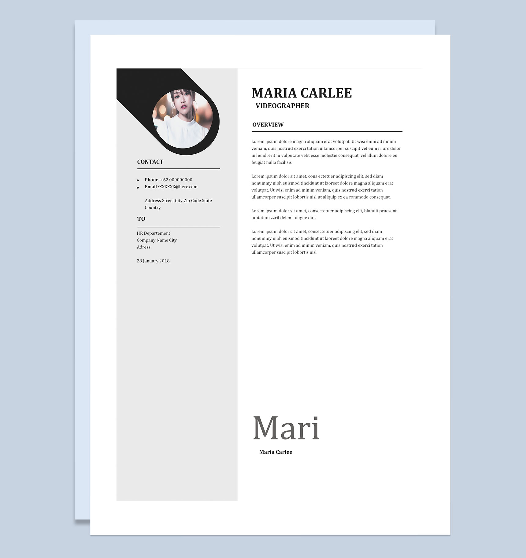 外企摄影师岗位求职通用简历Word模板