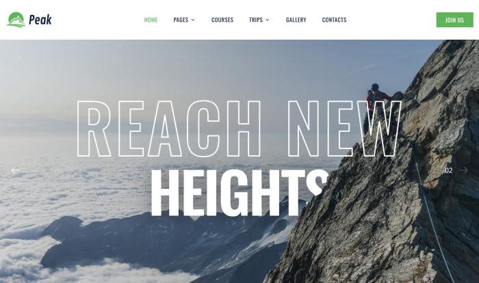 巅峰攀岩训练中心网站模板