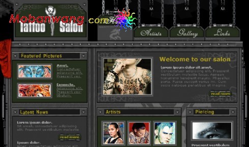 纹身沙龙网页模板