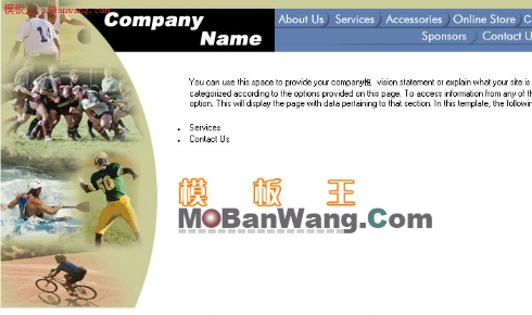 欧美体育运动简洁网站模板