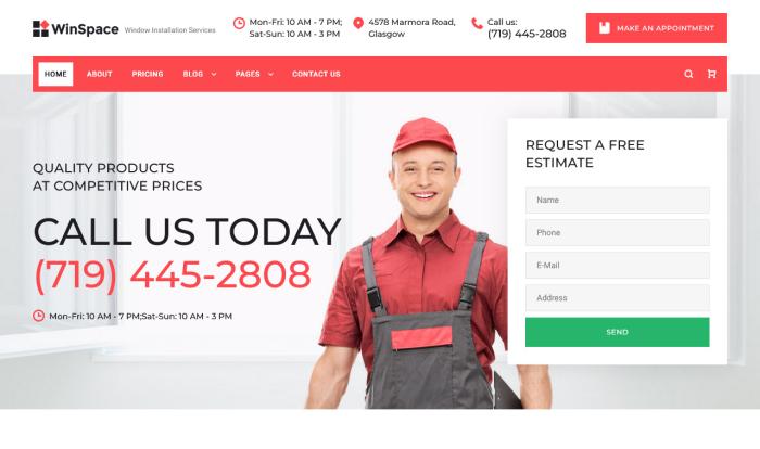 铝合金玻璃门窗公司网站模板