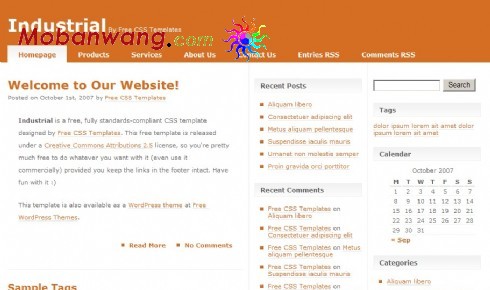 工业信息BLOG网页模板