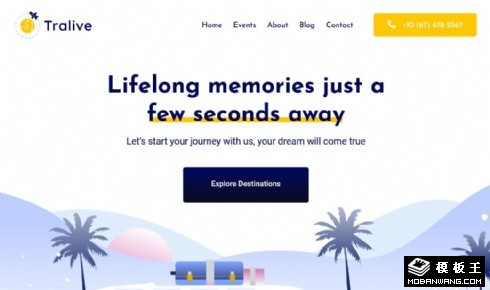 旅游指南攻略响应式网页模板