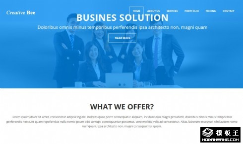 创意商务团队展示响应式网页模板
