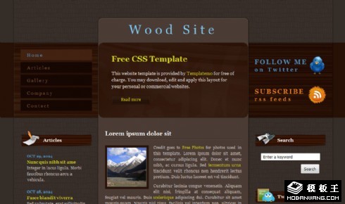 深棕色三列BLOG网页模板