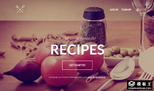 餐饮食材食谱多屏手机网页模板