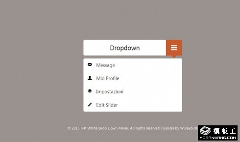 白色下拉菜单网页模板