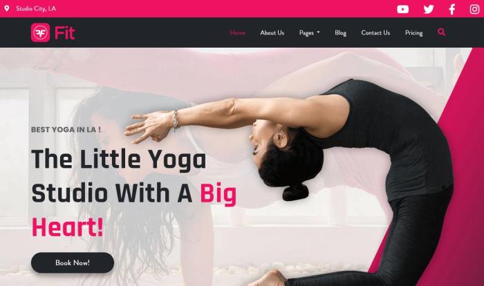 创意瑜伽工作室课程培训网站模板