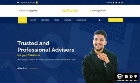 商业咨询市场研究网页模板